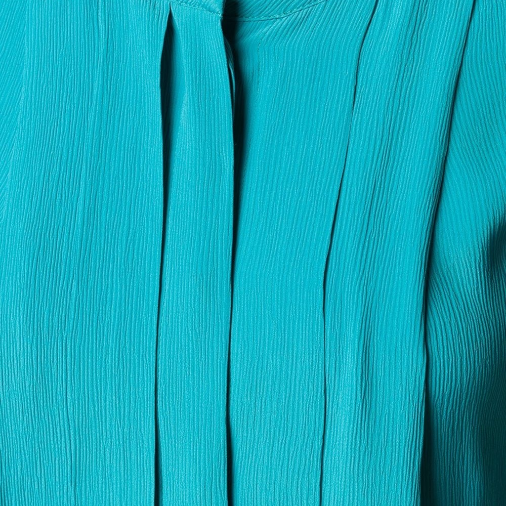 Escada laguna blue, ruffled sleeve pleated dress - Picture 5 of 6
